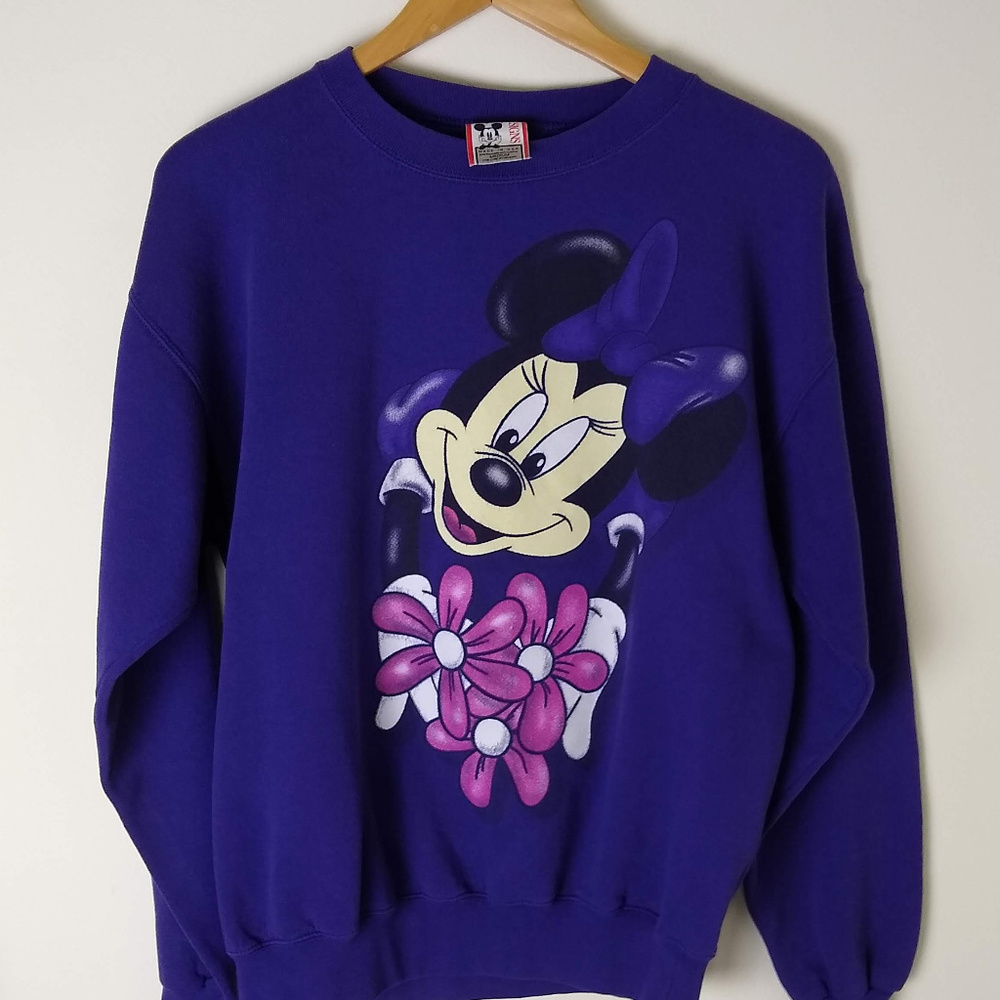 VTG Minnie Mouse Double Sided Sweatshirt Size Med